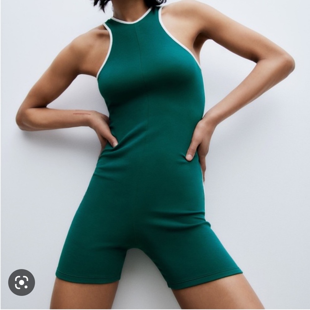 Zara piped short jumpsuit